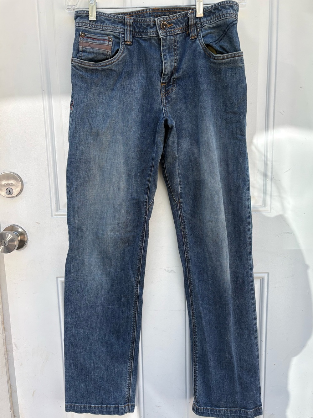 prAna Men's Straight Jeans in Washed Blue